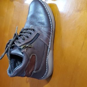 Lobo Solo Brown Leather Ankle Boots With Side Zipper Size 6